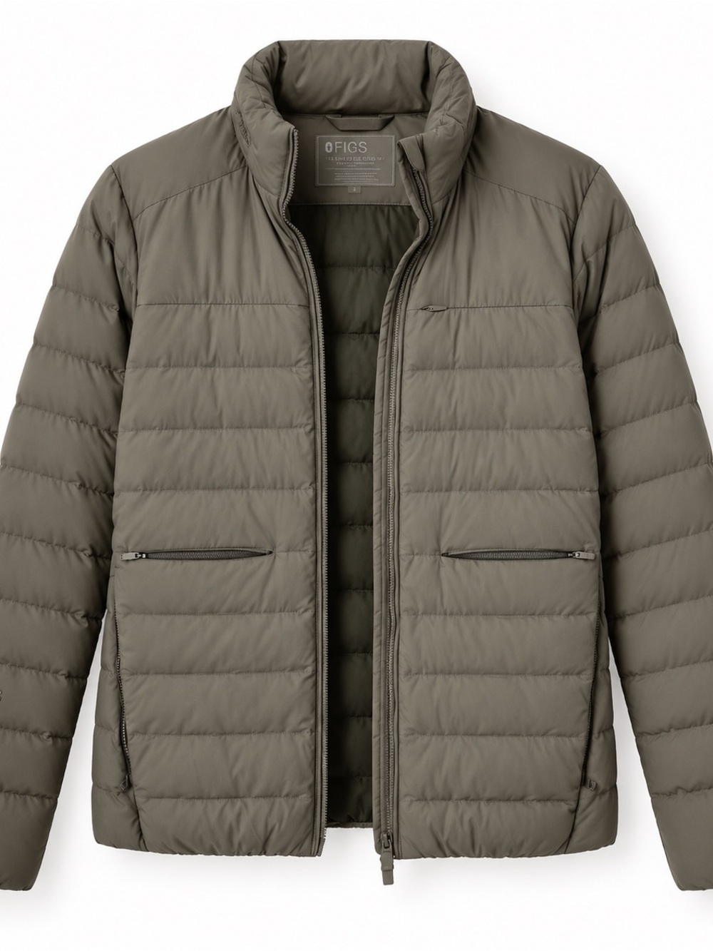Figs Olive Green Women's Quilted Puffer Jacket